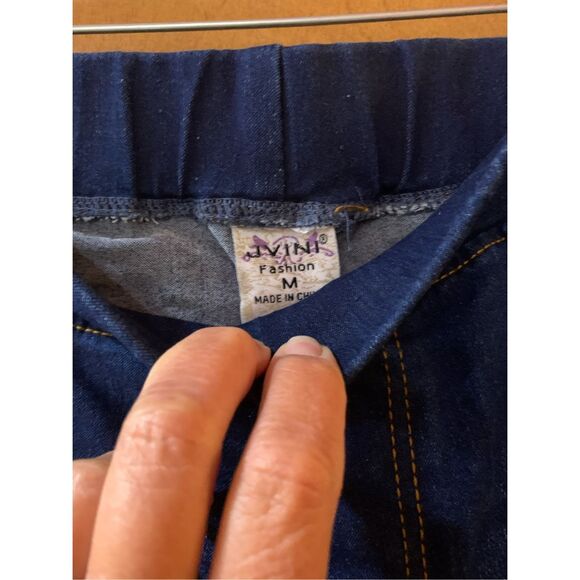 Dark Blue Distressed Medium Stretch Jeans #fashion - Picture 2 of 4